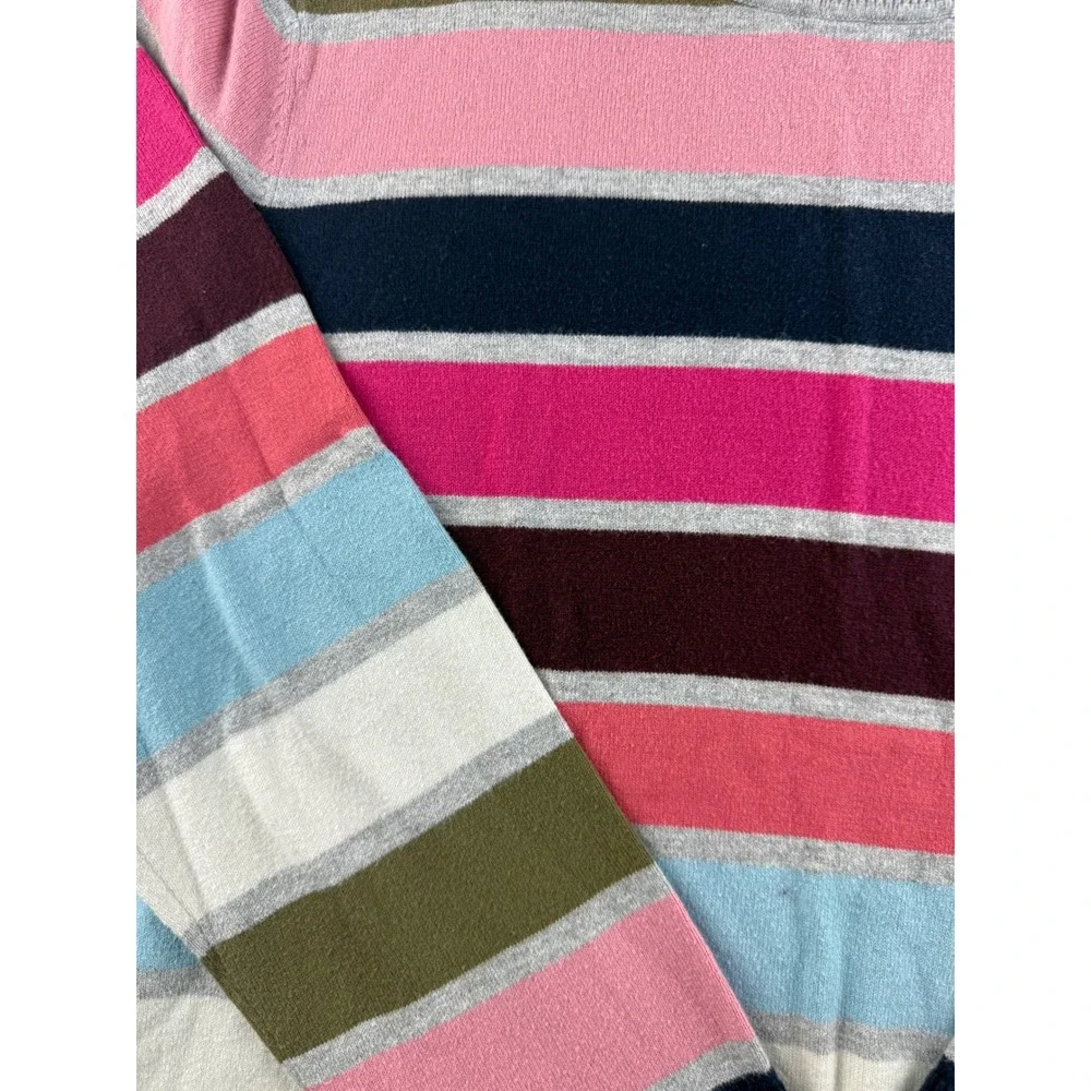 Talbots Striped Sweater Colorful Knit Long‎ Sleeve Crew Neck Classic Womens